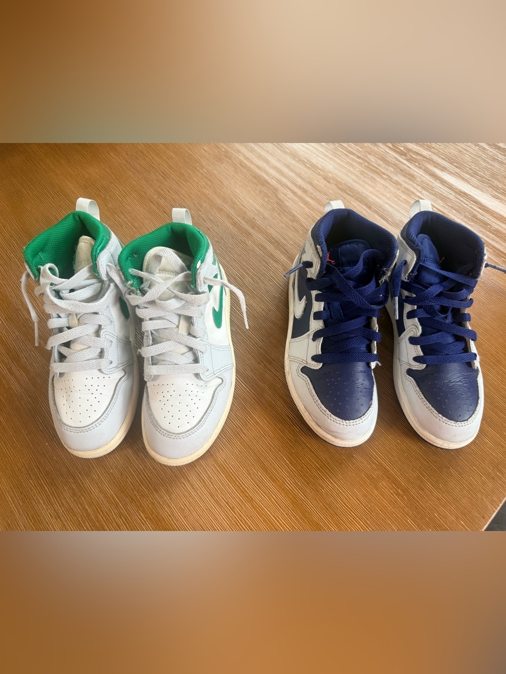 Nike Kids Mid-Top Sneakers in White, Green & Navy - 2 pair